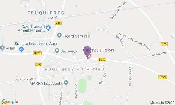 Localisation Banque Postale Agence de Feuquières en Vimeu
