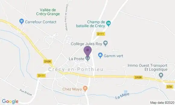 Localisation Banque Postale Agence de Crécy en Ponthieu