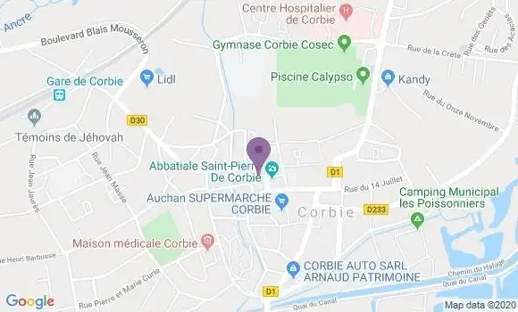 Localisation Banque Postale Agence de Corbie