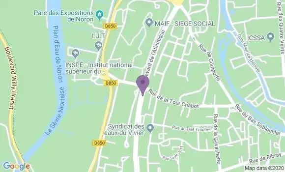 Localisation Banque Postale Agence de Niort Angélique