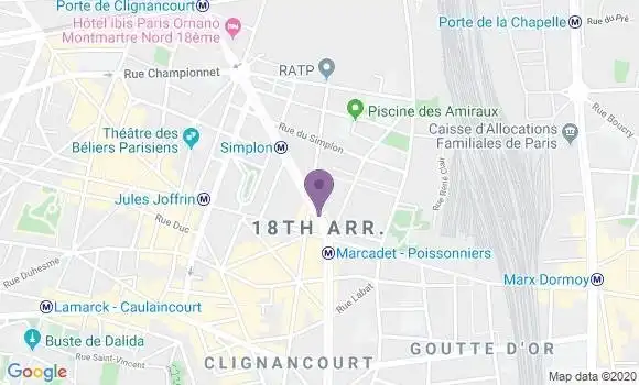 Localisation LCL Agence de Paris Ornano