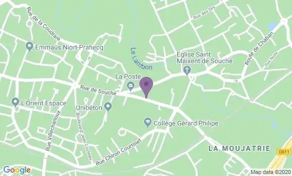 Localisation Banque Postale Agence de Niort Souche