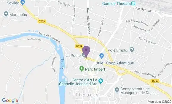 Localisation Banque Postale Agence de Thouars