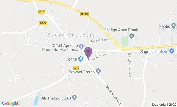 Localisation Banque Postale Agence de Sauzé Vaussais
