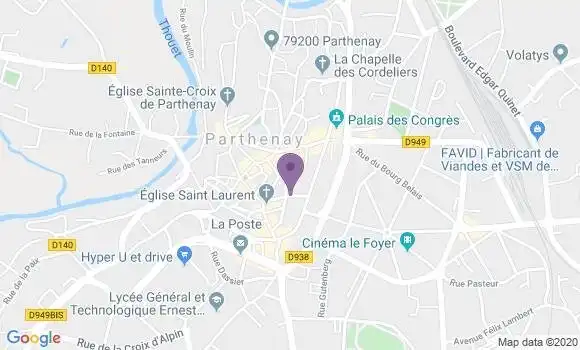 Localisation Banque Postale Agence de Parthenay