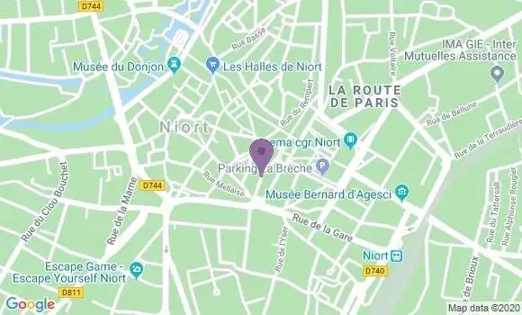 Localisation Banque Postale Agence de Niort Orangerie
