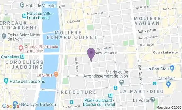 Localisation LCL Agence de Lyon la Fayette