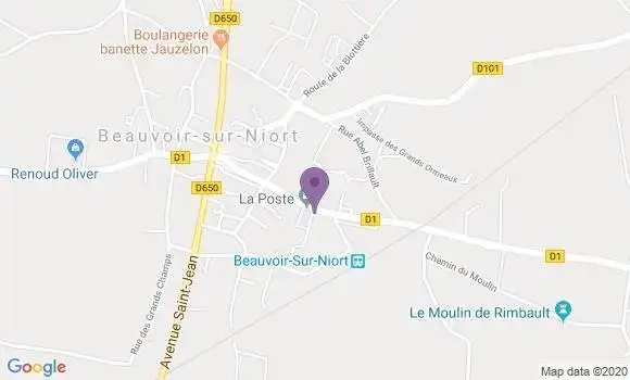 Localisation Banque Postale Agence de Beauvoir sur Niort