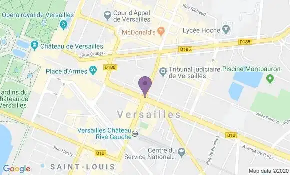 Localisation Banque Postale Agence de Versailles Satory