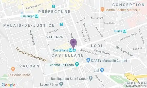 Localisation Société Générale Agence de Marseille Castellane