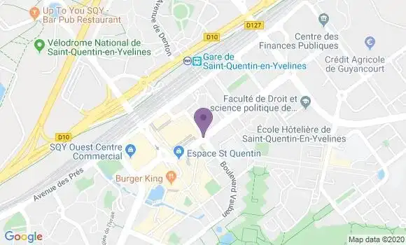 Localisation Banque Postale Agence de Montigny le Bretonneux Centre