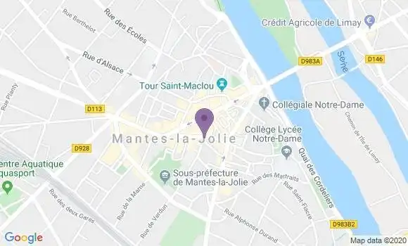 Localisation Banque Postale Agence de Mantes la Jolie Gambetta