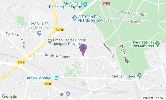 Localisation Banque Postale Agence de Versailles Petits Bois