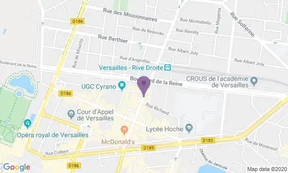 Localisation Banque Postale Agence de Versailles Notre Dame
