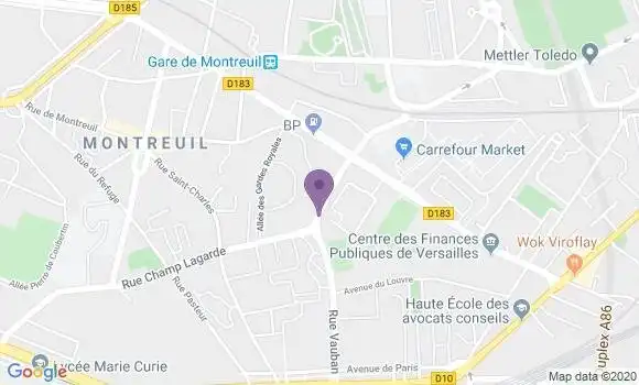 Localisation Banque Postale Agence de Versailles Montreuil