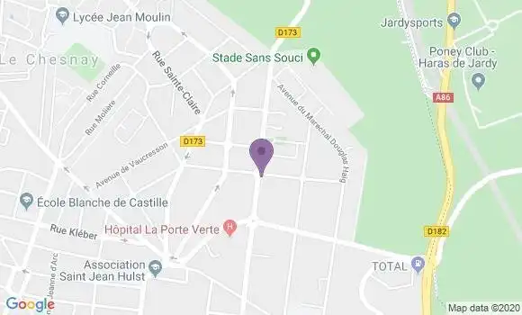 Localisation Banque Postale Agence de Versailles Glatigny