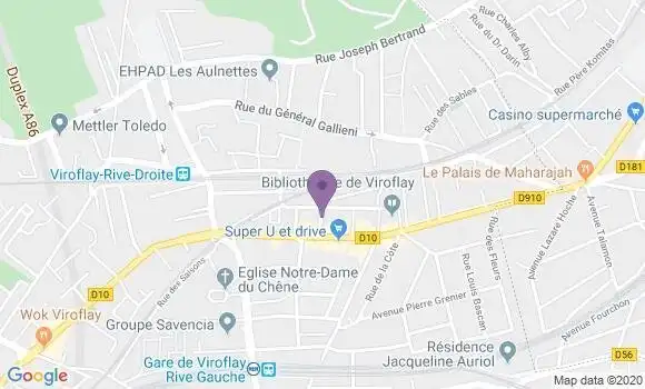 Localisation Banque Postale Agence de Viroflay