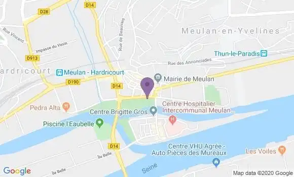 Localisation Banque Postale Agence de Meulan