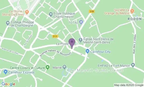 Localisation Banque Postale Agence de Le Mesnil Saint Denis