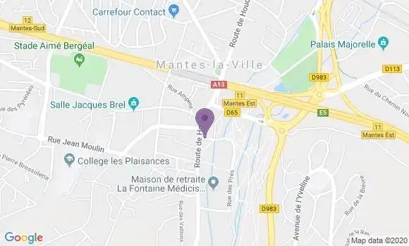 Localisation Banque Postale Agence de Mantes la Ville