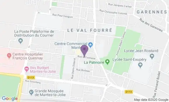 Localisation Banque Postale Agence de Mantes la Jolie