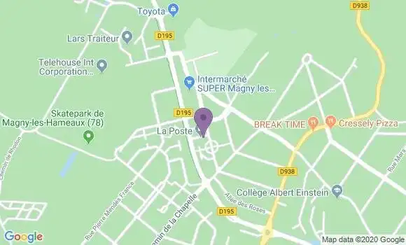 Localisation Banque Postale Agence de Magny les Hameaux