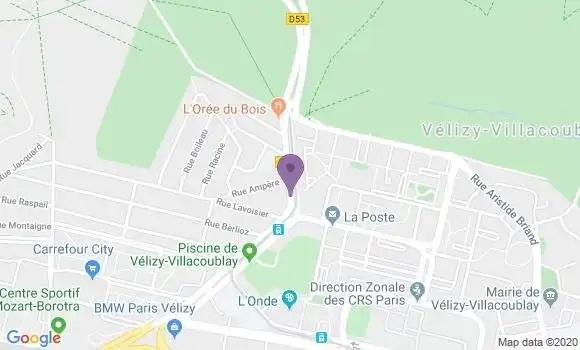 Localisation LCL Agence de Vélizy Villacoublay