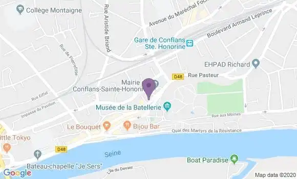 Localisation Banque Postale Agence de Conflans Saint Honorine Berteaux