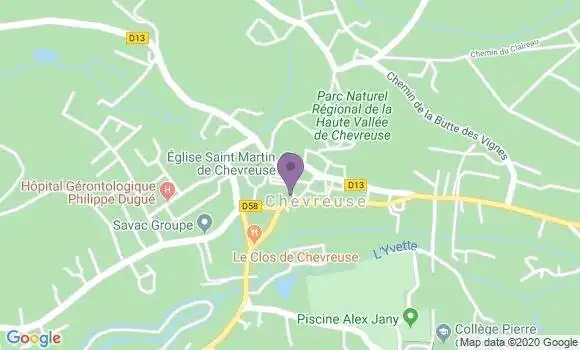 Localisation Banque Postale Agence de Chevreuse