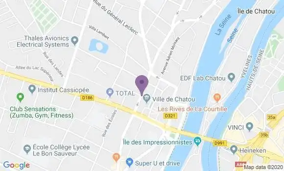 Localisation Banque Postale Agence de Chatou