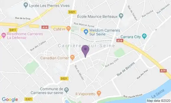 Localisation Banque Postale Agence de Carrières sur Seine