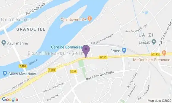Localisation Banque Postale Agence de Bonnières sur Seine