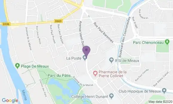Localisation Banque Postale Agence de Meaux Dunant
