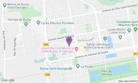 Localisation Banque Postale Agence de Bussy Saint Georges