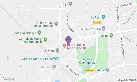 Localisation Banque Postale Agence de Le Mée sur Seine Courtilleraies