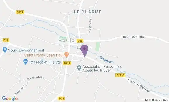Localisation Banque Postale Agence de Voulx