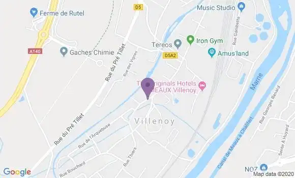 Localisation Banque Postale Agence de Villenoy