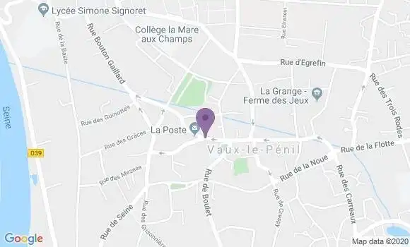 Localisation Banque Postale Agence de Vaux le Pénil