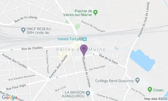 Localisation Banque Postale Agence de Vaires sur Marne