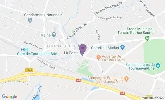 Localisation Banque Postale Agence de Tournan en Brie
