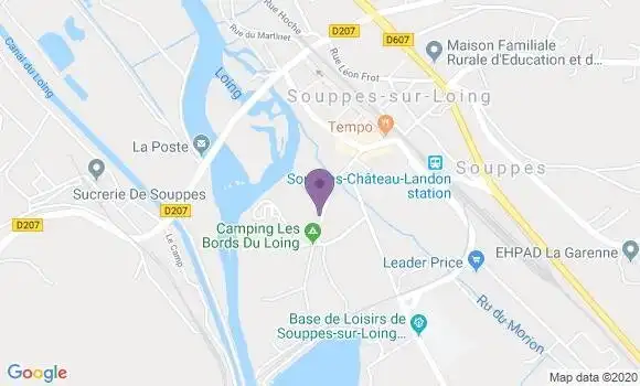 Localisation Banque Postale Agence de Souppes sur Loing