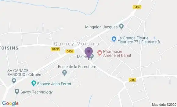 Localisation Banque Postale Agence de Quincy Voisins