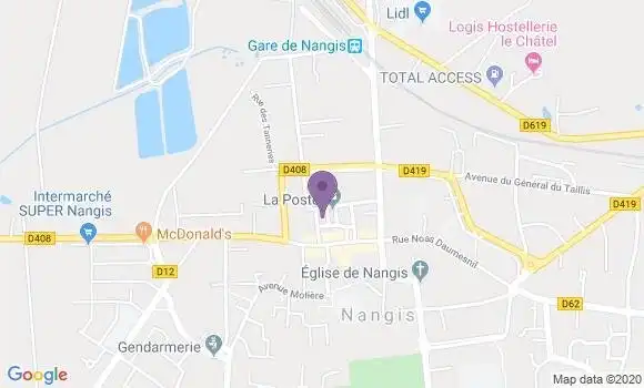 Localisation Banque Postale Agence de Nangis