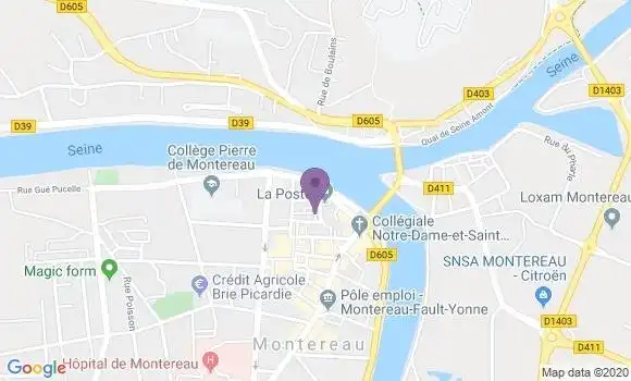 Localisation Banque Postale Agence de Montereau Fault Yonne