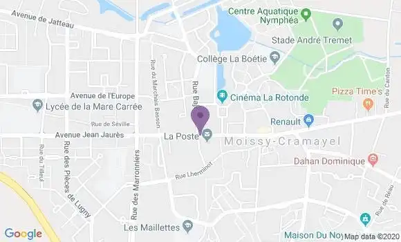Localisation Banque Postale Agence de Moissy Cramayel