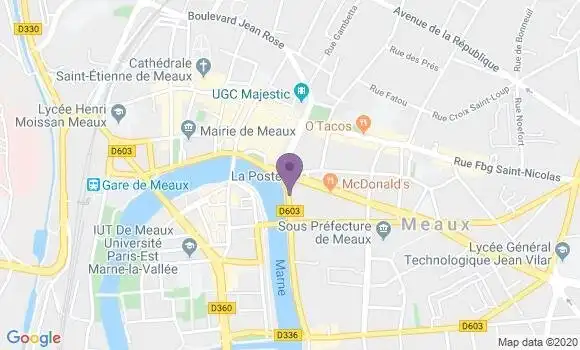 Localisation Banque Postale Agence de Meaux