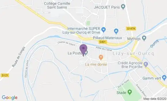 Localisation Banque Postale Agence de Lizy sur Ourcq