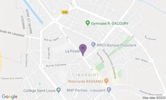 Localisation Banque Postale Agence de Lieusaint