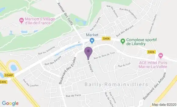 Localisation Banque Postale Agence de Bailly Romainvilliers