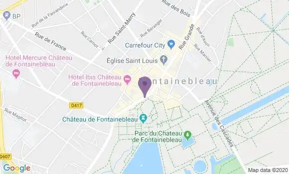 Localisation Banque Postale Agence de Fontainebleau